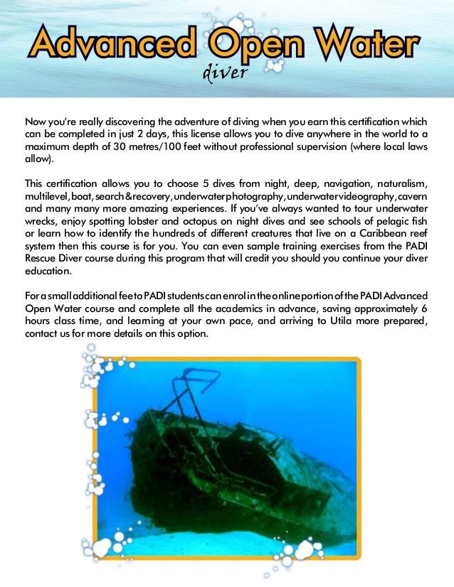 Padi Advanced Open Water Diver Manual Pdf Download